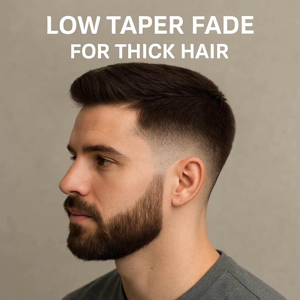 Low taper fade for thick hair
