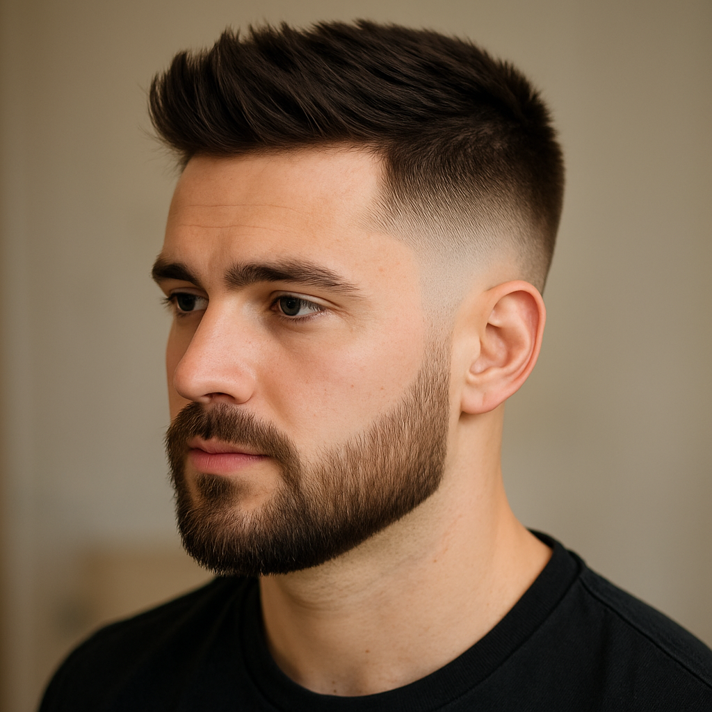 Burst fade with beard trim