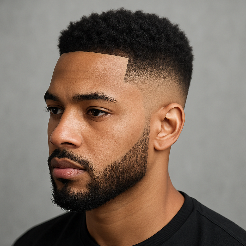 Drop fade with line-up haircut