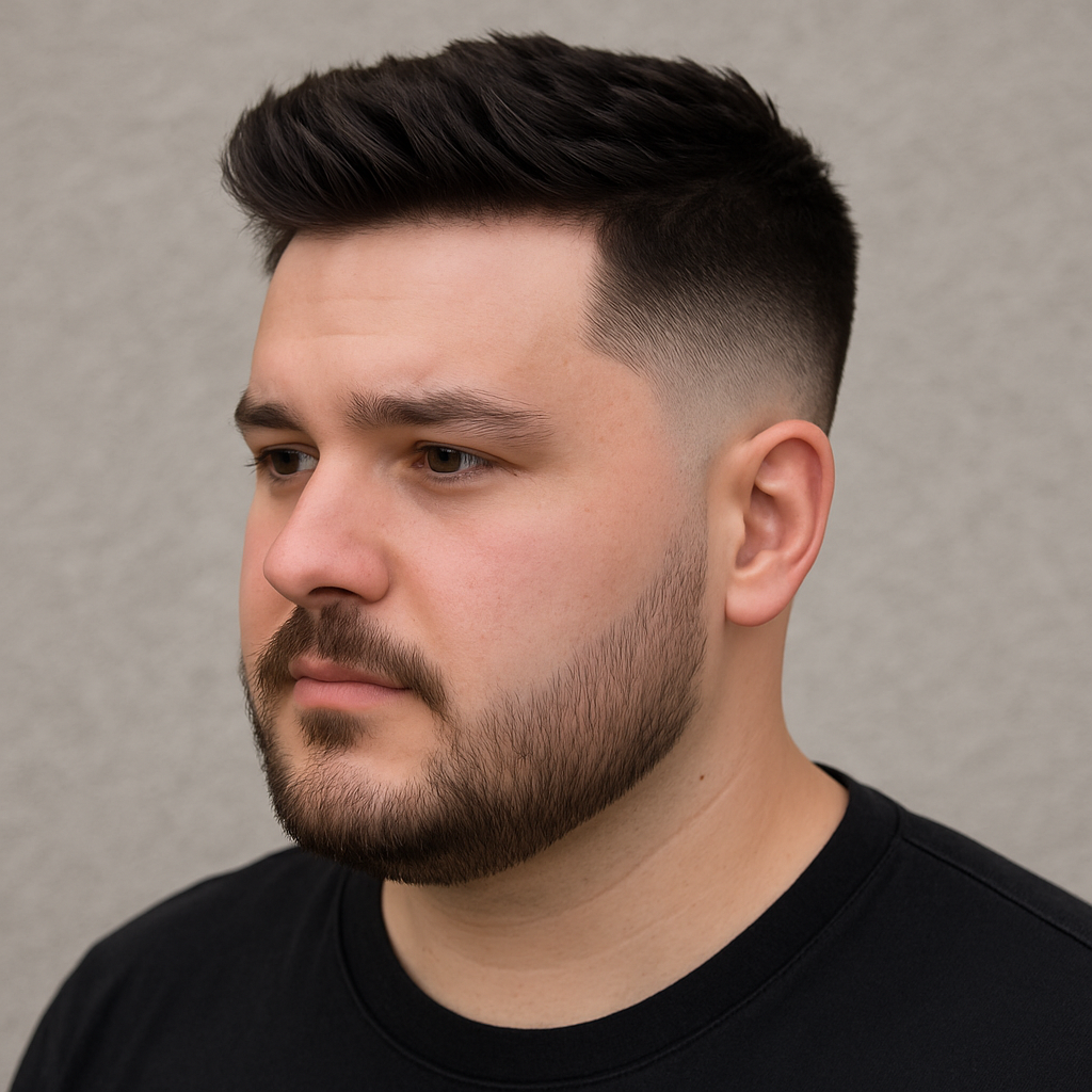 Low taper fade for round face